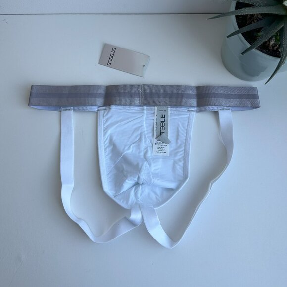 ST33LE - White Nylon Elastane Diamond Mesh Jockstrap (M) - Picture 4 of 7